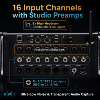 Mixer Digital XR16 16 Kanal Peralatan Audio Suara dengan 8 Modul WiFi Terintegrasi yang Dapat Diprogram dan Perekam Stereo USB