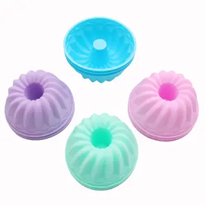 Silicone Mini Bundt Cake Cups Fluted Tube Cake Mold Non-stick Silicone Baking Mold for Cupcakes Donuts