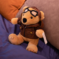 Poupée de pilote classique, jouet en peluche pour enfants, ours en peluche mignon, cadeau d'anniversaire