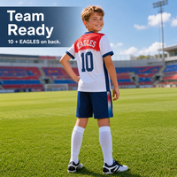 Ensemble de maillots de football personnalisés pour enfants, blanc et noir, blocs de couleur diagonaux, respirant, extensible dans quatre directions, séchage rapide, uniforme de football