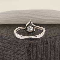 Anillo de Compromiso Solitario de Lujo con Corte de Pera de 1-2 Quilates, Cultivado en Laboratorio, con Banda de Oro de 14K para Mujer, Diseño de Joyería Premium