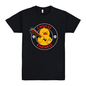 T-shirt con grafica Choose Kindness Duck, unisex, taglia media per adulti, nera - Product Image 2