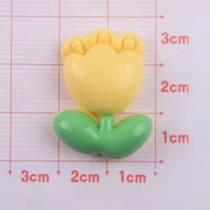 2024 nuevo diseño 100 piezas efecto brillante parte posterior plana resina flores rosa girasol tulipán para recuerdos artificiales decorativos - Product Image 6