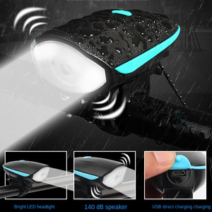RTS AT扬声器钟形灯USB发光二极管可充电自行车前照灯自行车配件 - Product Image 3