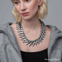 Collier en acier inoxydable 316L, maillons cubains, plumes et pointes, style punk gothique, bijou statement, chaîne streetwear, unisexe
