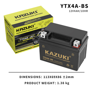 Аккумулятор для мотоцикла KAZUKI, 12В, для запуска малогабаритных мотоциклов, свинцово-кислотный, YTX7A <span class=keywords><strong>12N5</strong></span> 9BS - Product Image 4