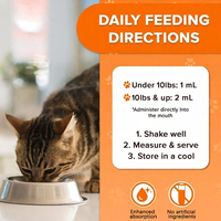 Complément alimentaire liquide naturel pour chats : Glucosamine, Collagène, Huile de saumon, Multivitamines, Suppléments à base de plantes pour la densité osseuse et les articulations