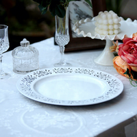 Assiettes de charge en plastique blanc écologique XiangJin 33cm plats ronds pour les décorations de fête et de mariage