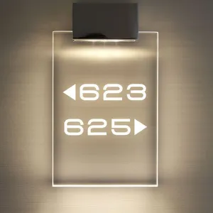 BOYANG Factory Supply Customized Lighting Doorplate House Number With Braille Hotel Signages