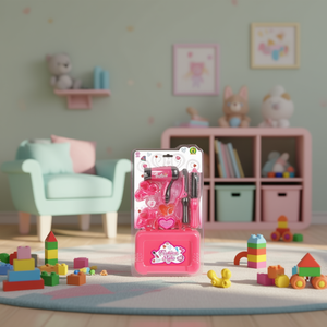 Fashion Style Beauty Toy Set With Hairdryer <b>Brush</b> And <b>Case</b> For Kids Play - Product Image 3