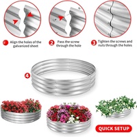 Jardinière surélevée en acier galvanisé de 3 pieds, résistante à la rouille, pour fleurs, légumes, herbes, couleur argent