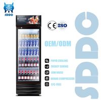 Réfrigérateur à boissons transparent à température unique, refroidissement par air, affichage numérique, haute efficacité