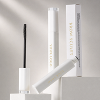 Gel Sourcils Teintés de Haute Qualité, Fixant Transparent, Tube avec Brosse, Étiquette Privée, Gel Sourcils Waterproof