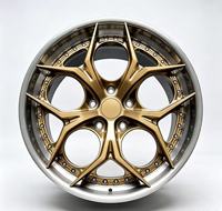 Jantes forgées 2 pièces Bronze Star Spoke avec lèvre polie miroir, ET personnalisé pour voiture de sport Euro Tuner