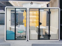 Pod de travail modulaire mobile en aluminium pour extérieur, bureau acoustique moderne, pod insonorisé pour hôtel