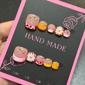 TSZS 10Pcs Luxury Handmade Press on <strong>Toenails</strong> Y2K Style <strong>Short</strong> Square Full Cover Nude <strong>Acrylic</strong> False <strong>Toenails</strong> for Girl Summer - Product Image 3