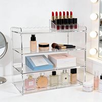 Vitrine de présentation de pâtisserie moderne en acrylique transparent à 3 niveaux personnalisable, idéale pour gâteaux et biscuits, pour cuisines domestiques et boulangeries