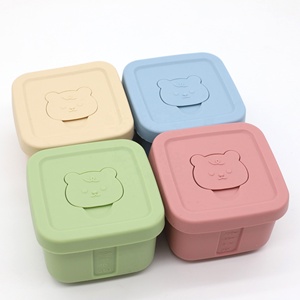 Bpa Free Food Grade Reusable Non-toxic Airtight Leakproof Kids School Silicone Slice <b>Lunch</b> Bento <b>Box</b> Bowl Food Storage Container - Product Image 3