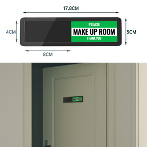 Slide Out Door Sign For Hotel Room Status Make Up Room Do Not Disturb Portable <b>Acrylic</b> Notice <b>Board</b> Black - Product Image 2