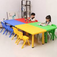 Table et chaise pour la maternelle et la préscolaire, table d'étude en plastique, chaise colorée pour enfants, ensemble de tables et de chaises d'école, bureau d'école