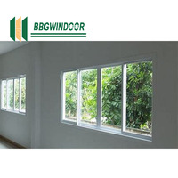 Lukliving Venta caliente Casa comercial Ventanas de aluminio horizontales para ventanas correderas de balcón doble personalizadas con parrilla