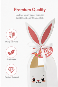 Custom White Rabbit Shaped <b>Gift</b> <b>Box</b> for Kids Rigid Paperboard Cartoon Animal Blind <b>Box</b> Mystery Packaging for <b>Easter</b> Day Favor - Product Image 5