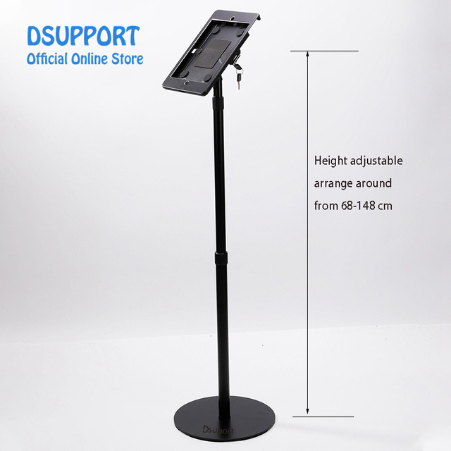 Anti-theft Aluminium Alloy Oxidation Surface Floor Stand Case for iPad Air 10.9 Tablet PC Adjustable Height 68-148cm OEM Brand
