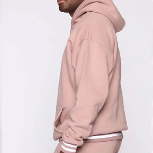 Set sportivo di alta qualità in bianco due pezzi Jogger Set personalizzato poliestere/cotone felpa con cappuccio e pantaloni per gli uomini - Product Image 4