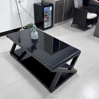 Table basse simple en verre trempé de style européen moderne combinaison de meuble TV pour petit appartement meubles de maison spéciaux