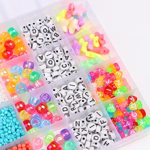 Diy Jewelry Color Recognition Differentiation Education Toys Diy Beads Set Glass Rice Beads Letter Beads Children