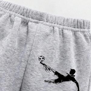 Ensemble de vêtements gris pour petits garçons, style streetwear, sweat-shirt imprimé de dessins animés et pantalon de jogging ample, <span class=keywords><strong>tenue</strong></span> décontractée pour enfants - Product Image 3