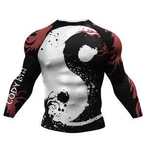 เสื้อเจอร์ซีย์ใส่เล่นมวยสำหรับผู้ชายเสื้อกีฬาแบบซับลิเมชัน BJJ lundin MMA rashguard Jiu Jitsu ใหม่ - Product Image 6