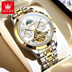 Drop Shipping for 7071 Business Fashion Original Automatic Mechanical Watch Unisex Hollowed Movement <b>Calendar</b> Glass Pointer - Product Image 5