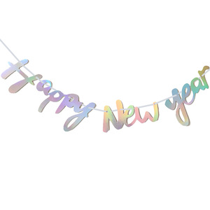 Forniture per feste con bandiera di carta stampata di felice anno nuovo 2025 per creare un'atmosfera festosa il giorno di <span class=keywords><strong>capodanno</strong></span> - Product Image 1