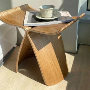 <span class=keywords><strong>Taburete</strong></span> de Madera Maciza Estilo Europeo con Diseño de <span class=keywords><strong>Mariposa</strong></span> - <span class=keywords><strong>Taburete</strong></span> Multiusos para Cambiar Zapatos, Ideal para Sala de Estar Estilo Instagram - Product Image 3