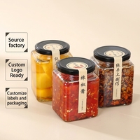 Prix d'usine – Pots en verre carrés vides à large ouverture pour épices, avec couvercles, pots à miel personnalisés avec couvercles pour aliments, étiquette personnalisée OEM