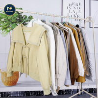 Jaket Wanita Ringan Bekas; Mantel Kasual Longgar Musim Gugur/Dingin; Surplus Ekspor; Bal Grosir Lintas Negara