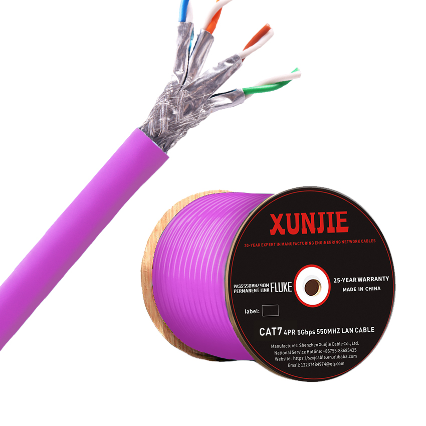 OEM Cat7 Ethernet кабель 23awg 24awg1000ft 305m ПВХ куртка Крытый Sftp Cat7 сетевой кабель