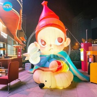 Personnage de dessin animé gonflable publicitaire de style personnalisé modèle de filles gonflables avec lumière LED pour la décoration de centre commercial