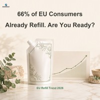 Pochette de recharge personnalisée pour cosmétiques et soins de la peau, avec bec verseur, anti-fuite, pour shampoing, gel douche, crème