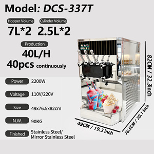 7 Day No Clean 3 Flavor Soft <b>Ice</b> Cream <b>Maker</b> Commercial <b>Countertop</b> Frozen Yogurt Acai <b>Ice</b> Cream Machine With Pasteurization - Product Image 2