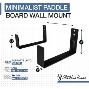 Pannello Premium pesante minimalista SUP nudo Paddle Board Rack a parete per Garage o casa - Product Image 3