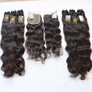 Vente en gros de cheveux vierges bruts 4x4 5x5 6x6 7x7 Cheveux vierges Hd à cuticule alignée 13x413x6 Cheveux Hd à lacet frontal avec faisceaux de cheveux - Product Image 1