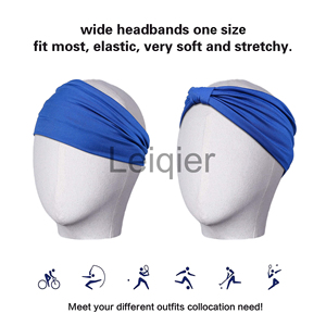 Custom Logo <b>Wide</b> Headbands for Women Non Slip Ethnic Elastic <b>Bands</b> Satin <b>Hair</b> <b>Band</b> Sports Workout Gym Ethnic Headband Head Towel - Product Image 3