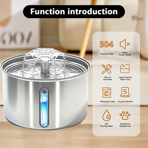 موزع أوعية مياه الشرب للحيوانات الأليفة من الفولاذ المقاوم للصدأ الساخن ، موزع ذكي - Product Image 3