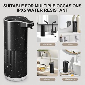 Dispensador de Jabón de Cocina Eléctrico Inteligente Automático Recargable de 360 ml, Montado en la Pared, Impermeable IPX5, con 4 Niveles Ajustables - Product Image 1