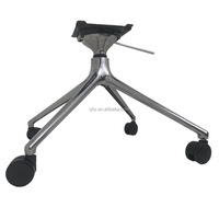 Base de chaise de bureau robuste en alliage d'aluminium épaissi, base de chaise à quatre étoiles avec roulettes, base de chaise pivotante mobile à hauteur réglable