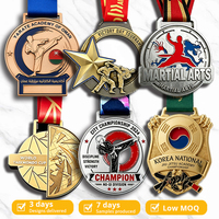 Médaille de boxe personnalisée en alliage de zinc 3D, arts martiaux, taekwondo, karaté, lutte, kickboxing, récompense de champion, émail souple
