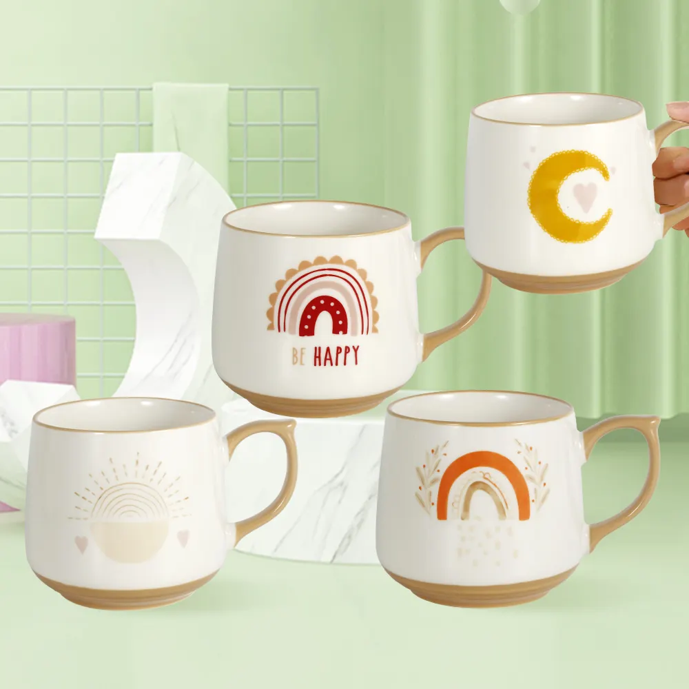 Set di tazze da caffè in ceramica personalizzate in stile europeo tazza da caffè in ceramica di colore personalizzato