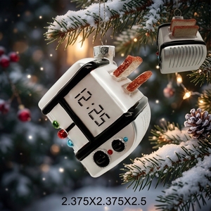 Exquisitos Adornos Navideños <span class=keywords><strong>de</strong></span> Cristal Artesanal con Temática <span class=keywords><strong>de</strong></span> Comida, Adornos Colgantes en Forma <span class=keywords><strong>de</strong></span> Pollo Asado y Guitarra - Product Image 5